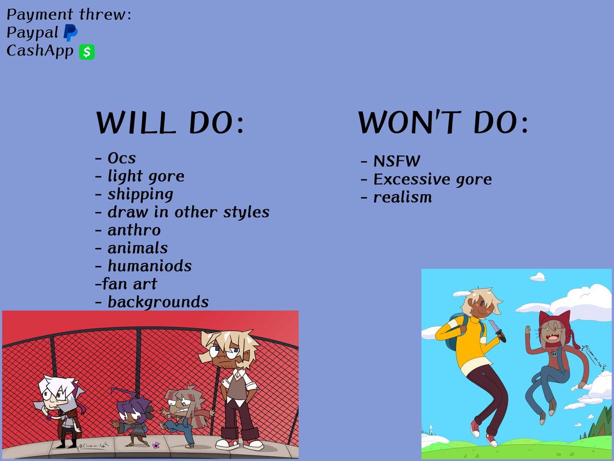 Chasm_art_Azh's tweet image. Reposting my Commission sheet. I fixed the glaring errors that I saw on it. 
#ArtistOnTwitter #comissionsopen #artist