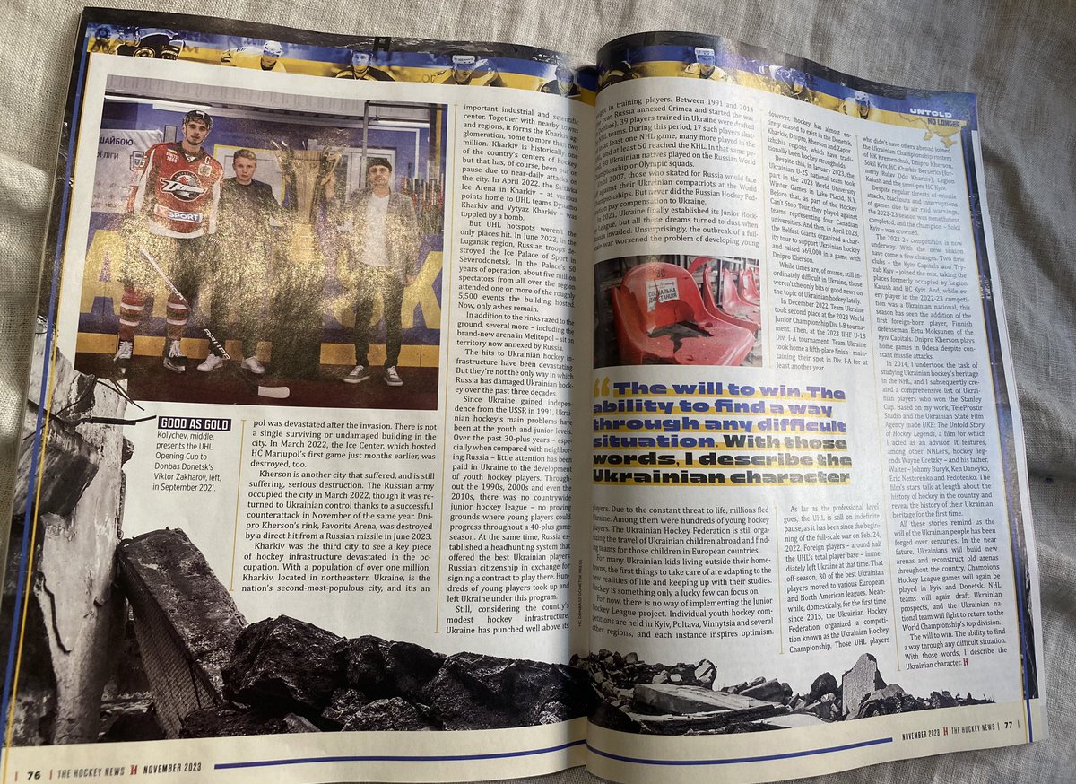 Penned an article for @TheHockeyNews, sharing my journey to becoming the youngest president of a pro #hockey league in 2021 and shed light on the challenges in #Ukraine, where #RussianAggressors have been disrupting life, including hockey. Optimistic about Ukraine's #victory🏒🇺🇦