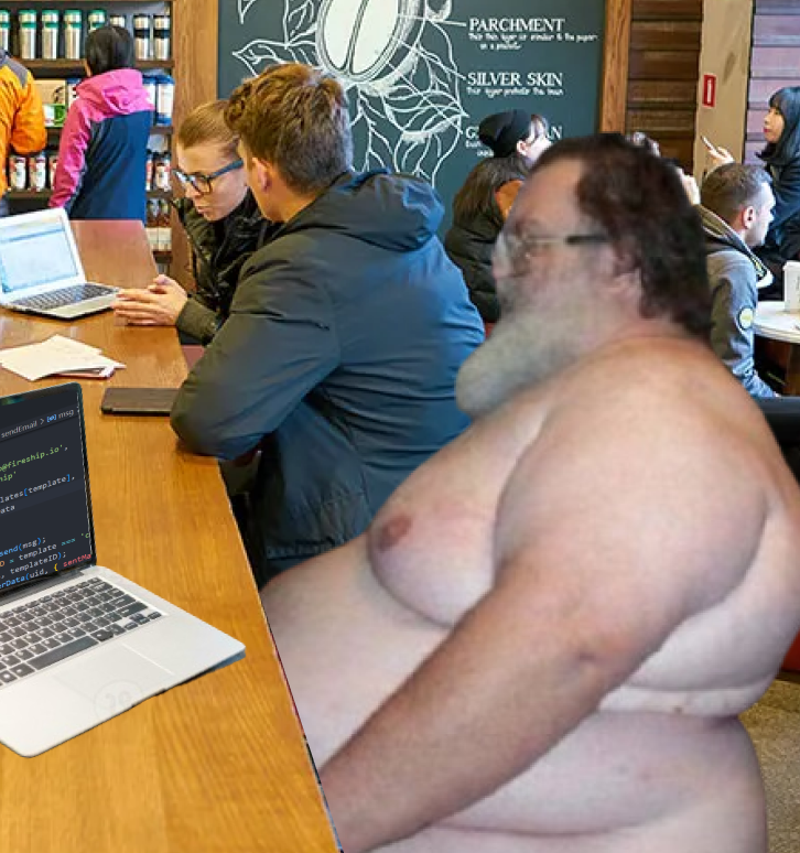 fireship_dev's tweet image. Sometimes I like to code naked

Don't like it? Then go to a different Starbucks