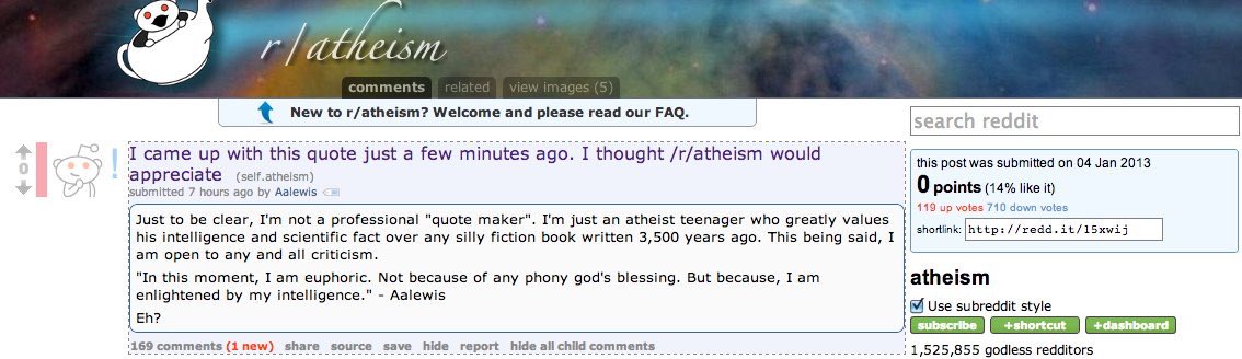 fujii_ty's tweet photo. This is the introvert equivalent of this infamously cringe post on r/atheism https://t.co/RpuAGPNuiJ
