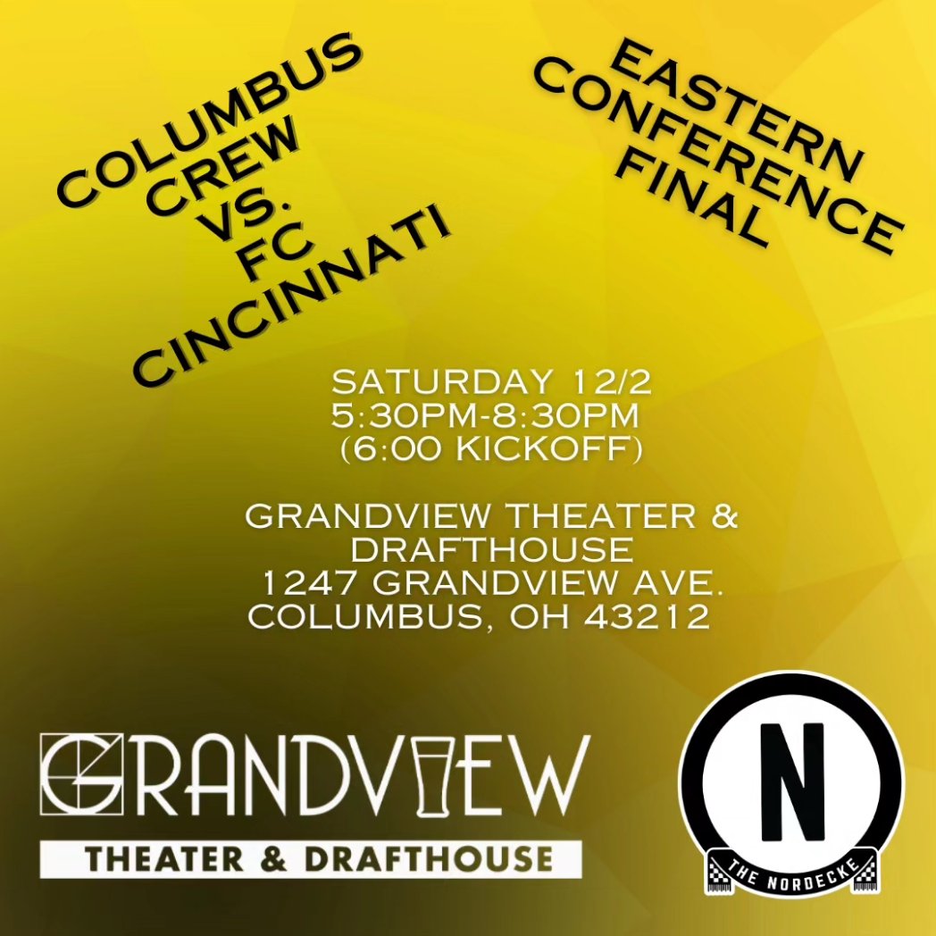 Not going to the game in person? Join us at a Watch Party! We'll be at Endeavor Brewing and Grandview Theater!

#Crew96 | #VamosColumbus | #HellisReal