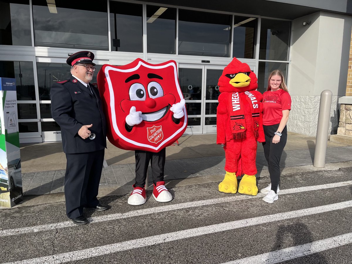 Our First Annual 'Mascot Challenge' for The Salvation Army Ohio, Marshall, Wetzel & Tyler-WV! If you’re Christmas shopping at the Highlands today, stop by & support Iggy the Cardinal! Your donations stay in our community to help your neighbors in need. ❤️🎄🎅🏾#MascotChallenge