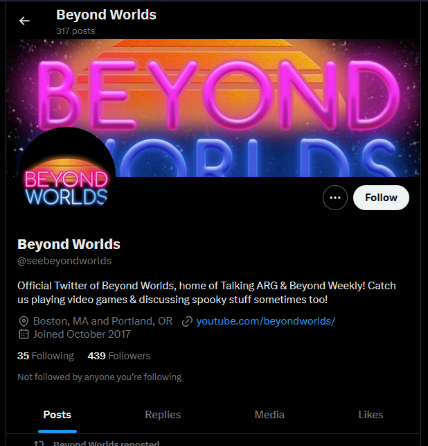 @BEAT_SKELTON Found it, because it's Saturday and I'm procrastinating on something important.

Pulled the Channel ID from SocialBlade, and popping that into Google shows the old channel name 'Beyond Worlds' and its old URL, '@.BeyondWorlds.' Looks like some Twitch streamers from 2020.
