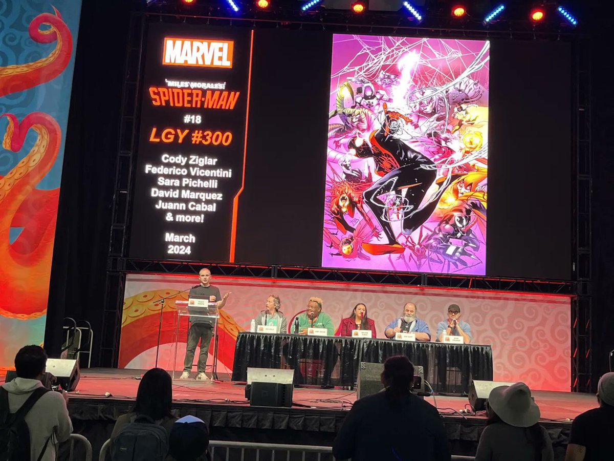 Miles Morales Spider-Man is celebrating its 300th issue in March! #SpiderMan #comics #Marvel @comicconla @yayforzig @FredVice_Art @DaveMarquez