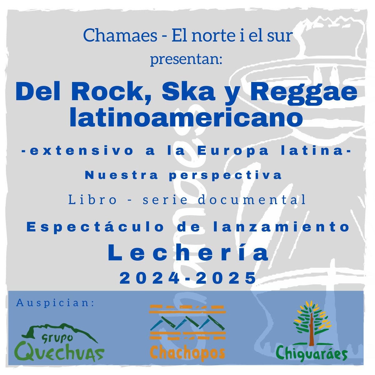 chamaess's tweet photo. #Chamaes #Elnorteielsur #Rock #Ska y #Reggae latinoamericano #Lechería
Auspician:
@grupoquechuas
@chiguaraes
@chachopos https://t.co/ILOxEakWLW