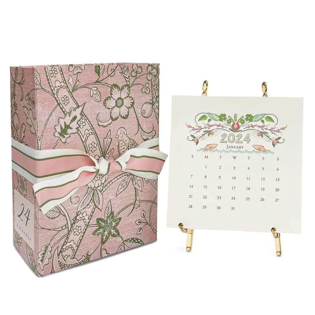 Our 2024 Hand Embellished Calendar can't miss. Packaged with a gorgeous easel, it's a luxurious gift anyone on your list will love. Our 'Fancy Pants' notes are also perfect - each card has a thick, hand-painted edge. QzPaperie.com | Shop Qz Studio | Featured Products