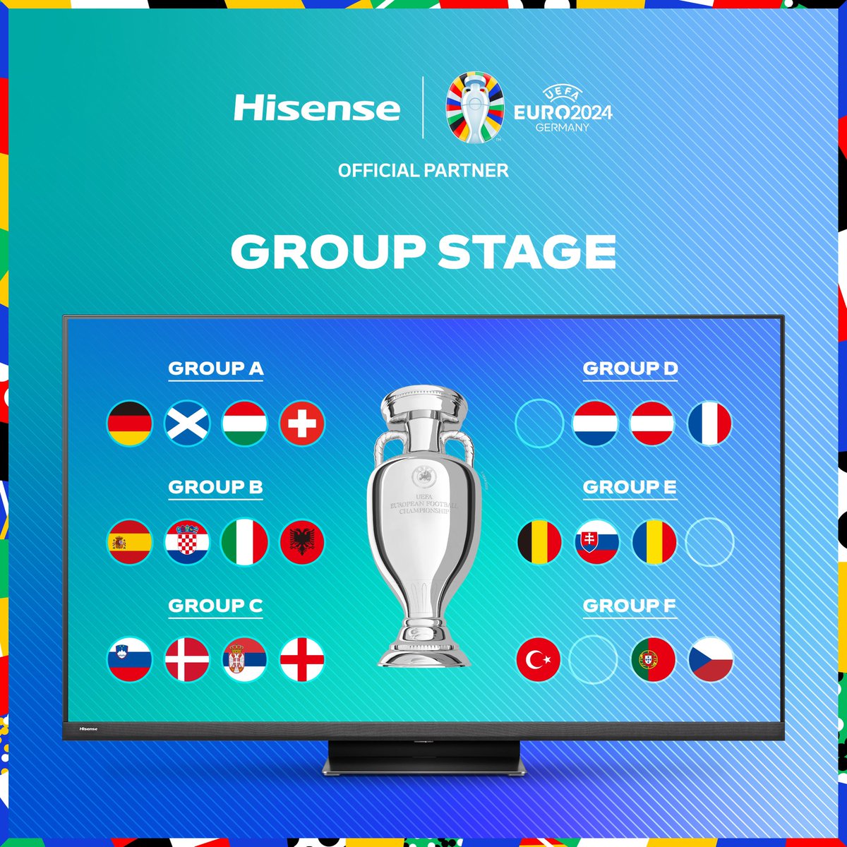 Here are your official groups for next summers UEFA EURO 2024ᵀᴹ  tournament #EURO2024! #HisenseEURO2024Challenge #EURO2024officialdraw