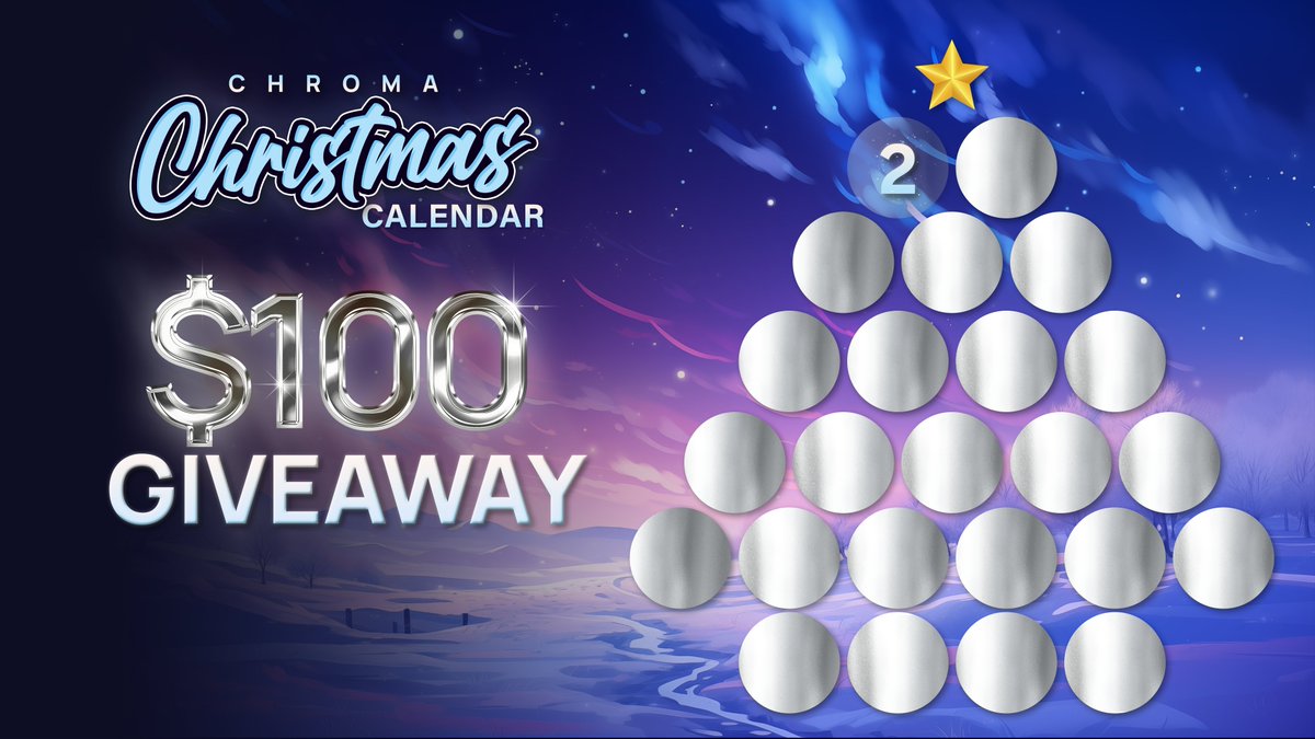 Chroma Christmas Calendar Day 2 - $100 giveaway 💰

We are giving away $100 for you to buy some nice Christmas presents! 🎁

Steps to enter:
1. Follow <a href="/Chroma_Trading/">Chroma</a> 
2. Like &amp; Retweet this post
3. Comment on this post

Winners picked tomorrow! 🎄