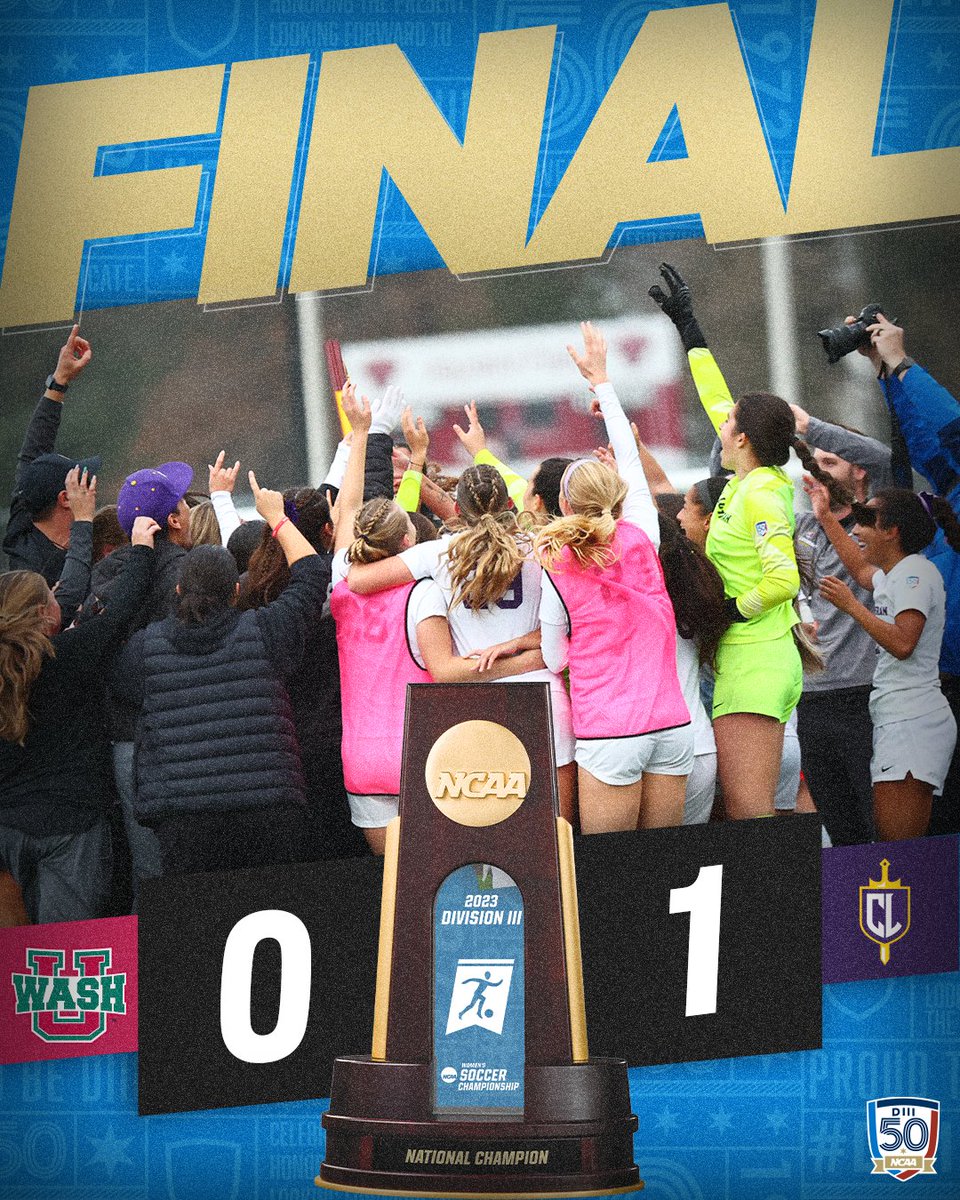 NCAADIII's tweet photo. The Regals of @CLUSports are NATIONAL CHAMPIONS!!! 

#D3Soc | #WhyD3 https://t.co/cDSPyDQB74