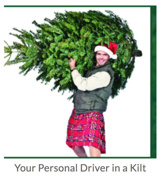 okay 3 years of ordering this tree service and there has disappointingly been no kilt... this year has to be the year right? they arrive in an hour!