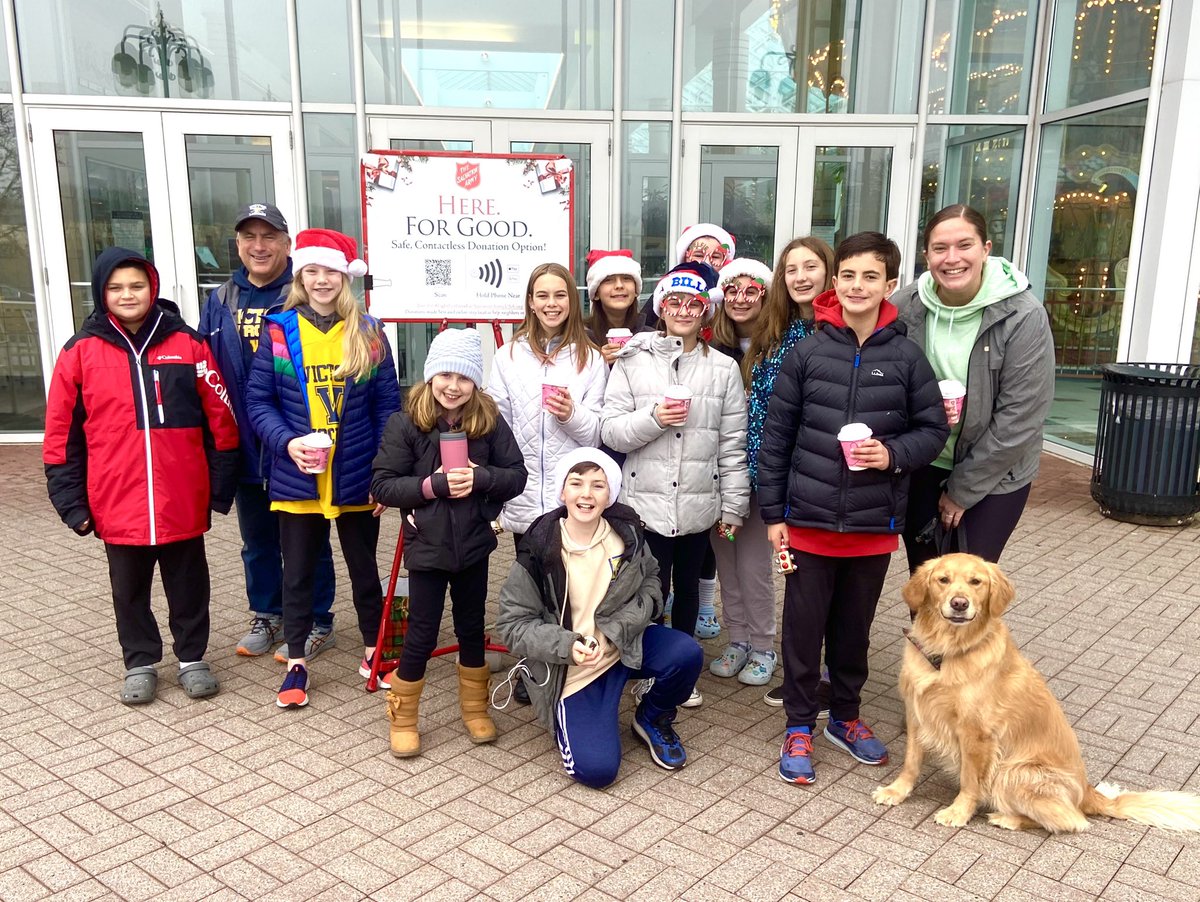 DurkiElizabeth's tweet photo. 6th Grade Student Council rang the bell this morning for the Salvation Army. A great group of kids helping out a great community. @VictorSchools @VCSIntermediate @VictorCSD_Super https://t.co/fZJejpRL3O