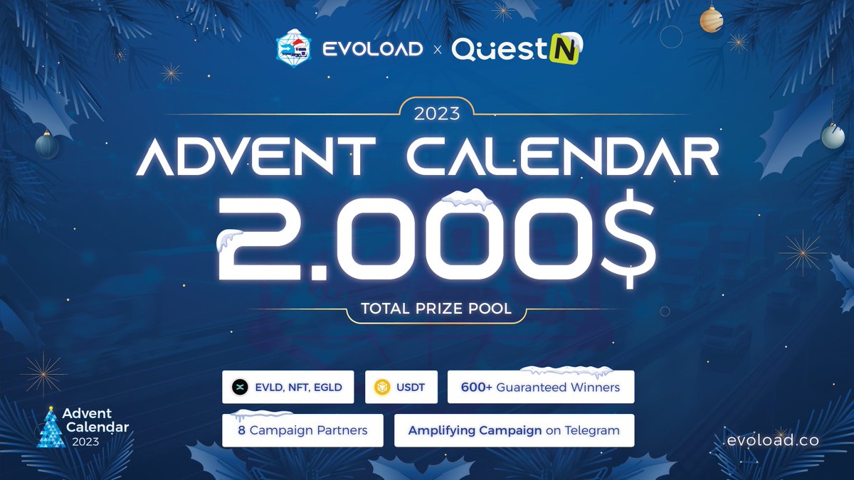 Evoload ๐ (@evoload) on Twitter photo Enjoy December with Evoload's Advent Calendar 2023 on <a href="/QuestN_com/">QuestN</a> ! ๐
A massive $2000 Prize pool, 8 incredible partners, and 600+ prizes await! ๐
๐ evoload.medium.com/evoloads-advenโฆ
Complete the Welcome Quest to join the Campaign:
app.questn.com/quest/84505184โฆ
#EAC2023 $EVLD #QuestN Enjoy December with Evoload's Advent Calendar 2023 on <a href="/QuestN_com/">QuestN</a> ! ๐
A massive $2000 Prize pool, 8 incredible partners, and 600+ prizes await! ๐
๐ evoload.medium.com/evoloads-advenโฆ
Complete the Welcome Quest to join the Campaign:
app.questn.com/quest/84505184โฆ
#EAC2023 $EVLD #QuestN