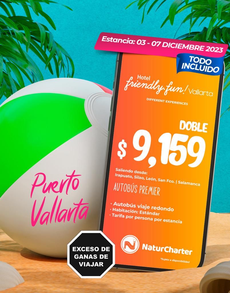 🌐🧳 ¡Agente de viaje!

Aprovecha nuestras promociones con #Naturleón 

Estancia del 03/ 07 de diciembre 2023. DBL desde $9,159.00 pesitos + chárter Carretero 🚌

Puerto Vallarta te espera, llega a tu segunda cada frente al Mar #FriendlyFunVallarta.

#ElGerenteDurán #FriendlyFun