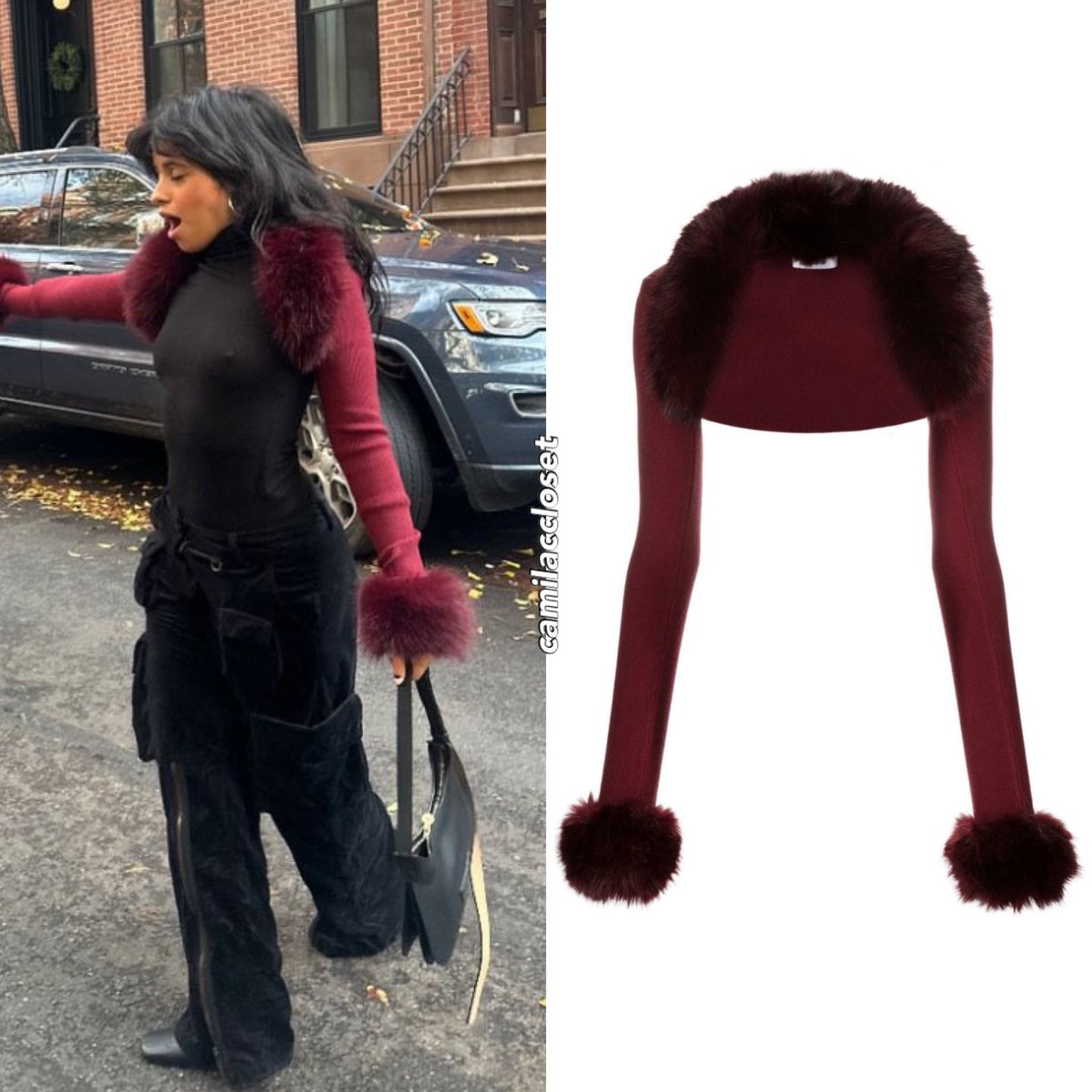 camilaccloset's tweet photo. #CamilaCabello wore a #DanielleGuizio bolero ($230, sold out), a pair of cargo pants ($800) and a bag ($990), both by #AcneStudios in a recent instagram story! https://t.co/ZR3Wjegd0U