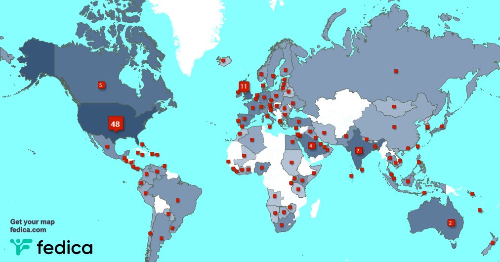 I have 5 new followers from Saudi Arabia, and more last week. See fedica.com/!Robkishere