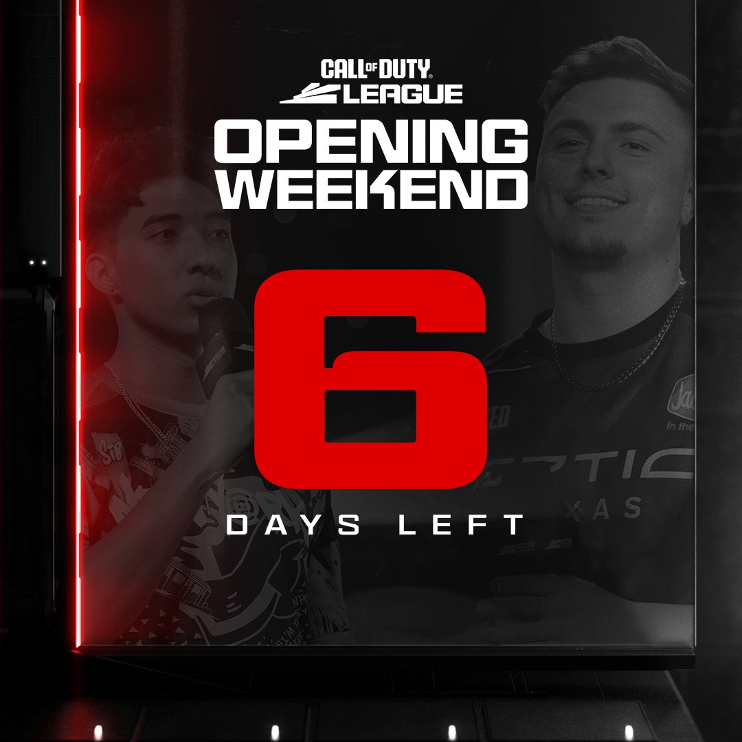 CODLeague's tweet photo. 6️⃣ Days till #CDL2024 https://t.co/MOX8C7Xfxb