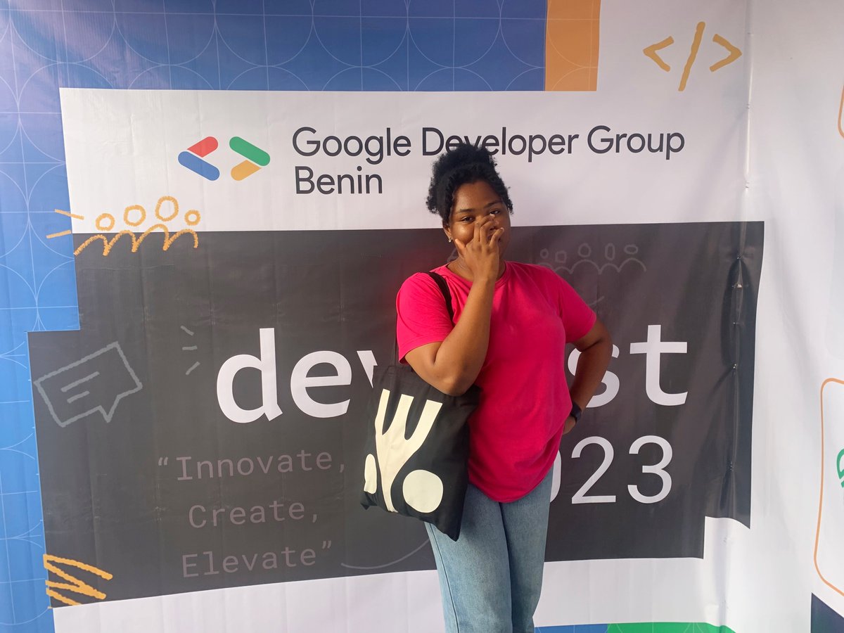 Goldiechukwuedo's tweet photo. Repped @empowerhercom and @jobosonchisa omo/Owo @gdgbenin #DevFestBenin23 https://t.co/MAMQbO8rBX
