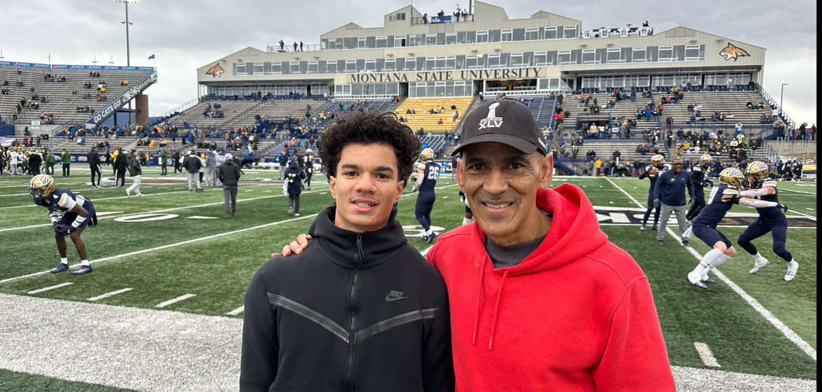I’m with <a href="/justin_dungy/">Justin Dungy</a> visiting Montana State University today. They’ve got a big playoff game against North Dakota State. We’ve met a lot of great people and it seems like an awesome atmosphere Should be  a 🔥🔥game.