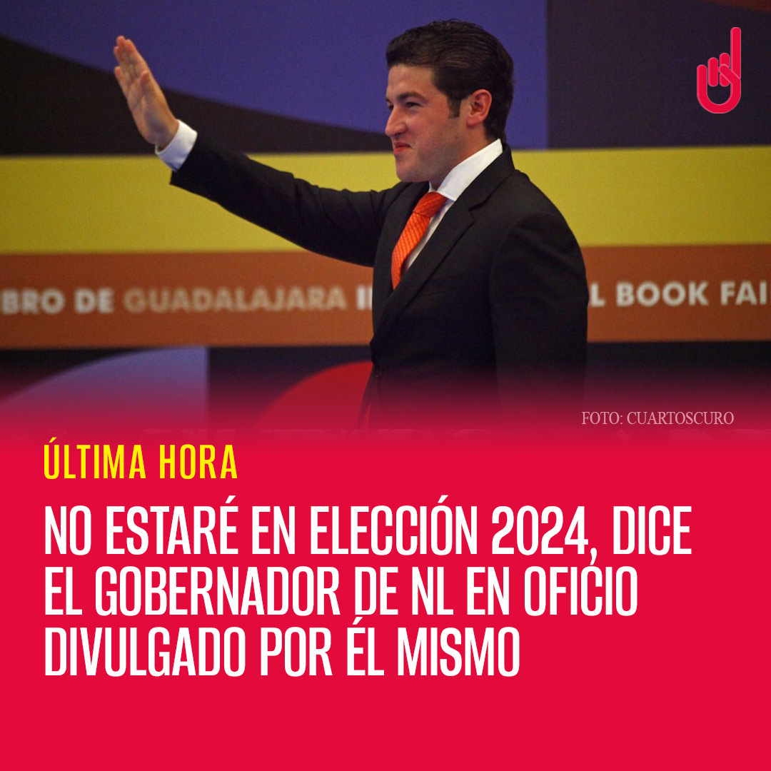 SinEmbargoMX's tweet photo. Samuel lo hace oficial | Samuel García Sepúlveda hizo oficial que no continuará con sus aspiraciones de participar en la contienda presidencial en 2024 abanderando a MC y reiteró su regreso al cargo de Gobernador constitucional de Nuevo León https://t.co/2szLNBkaMo https://t.co/PdzKYby5I0