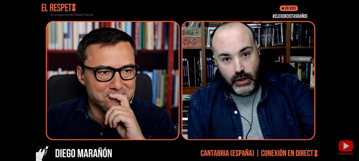 Nakarrr's tweet photo. Cómo echaba en falta algo así por aquí! Y qué gusto volver a verte @Diego_FDM 
En directo, en El Respeto, especial 50 años de Él Exorcista. https://t.co/ThAzxpnqwN