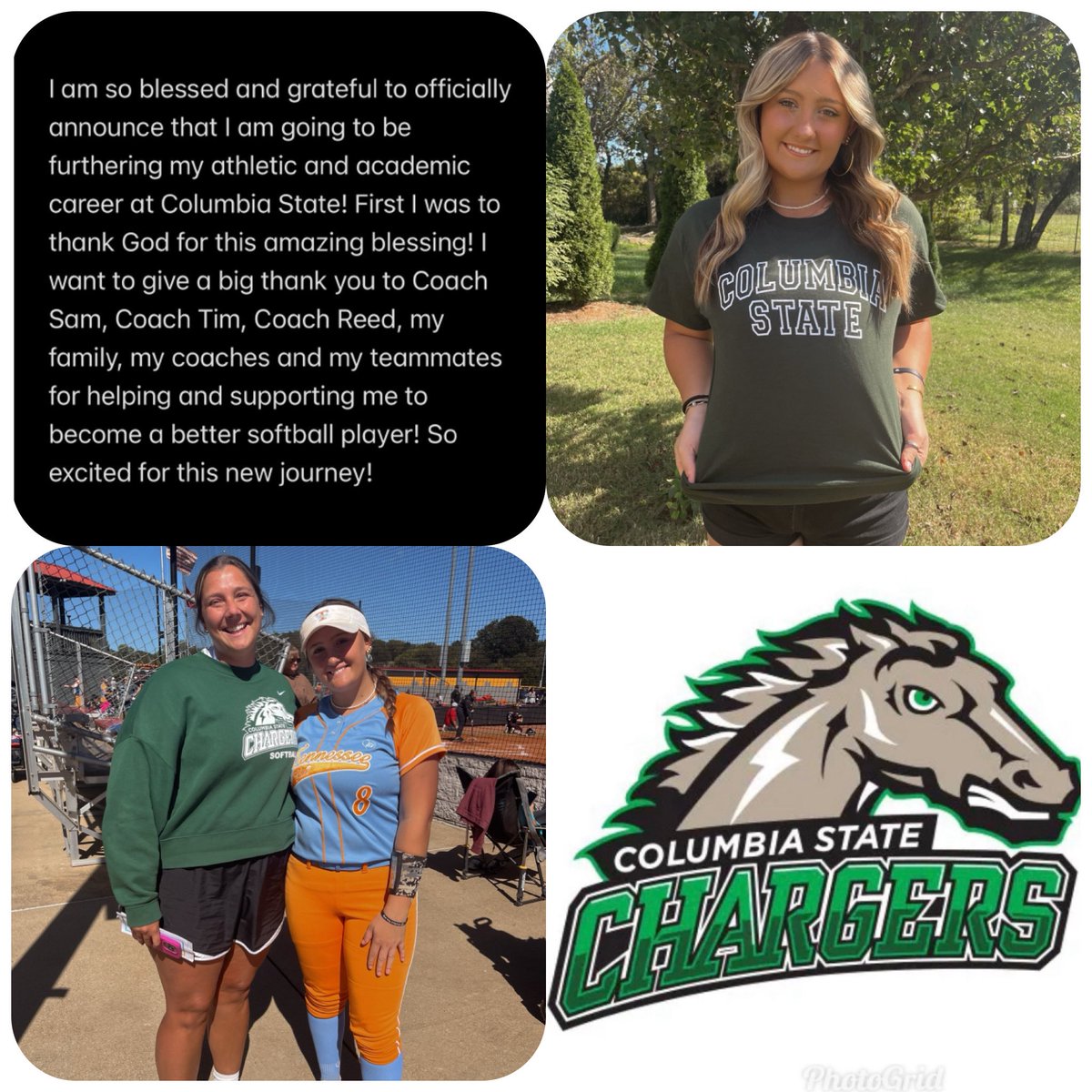 MycahPrice's tweet photo. #GoChargers💚🤍 @CStateSoftball @tn_goetzinger https://t.co/Tbdfgiwwes