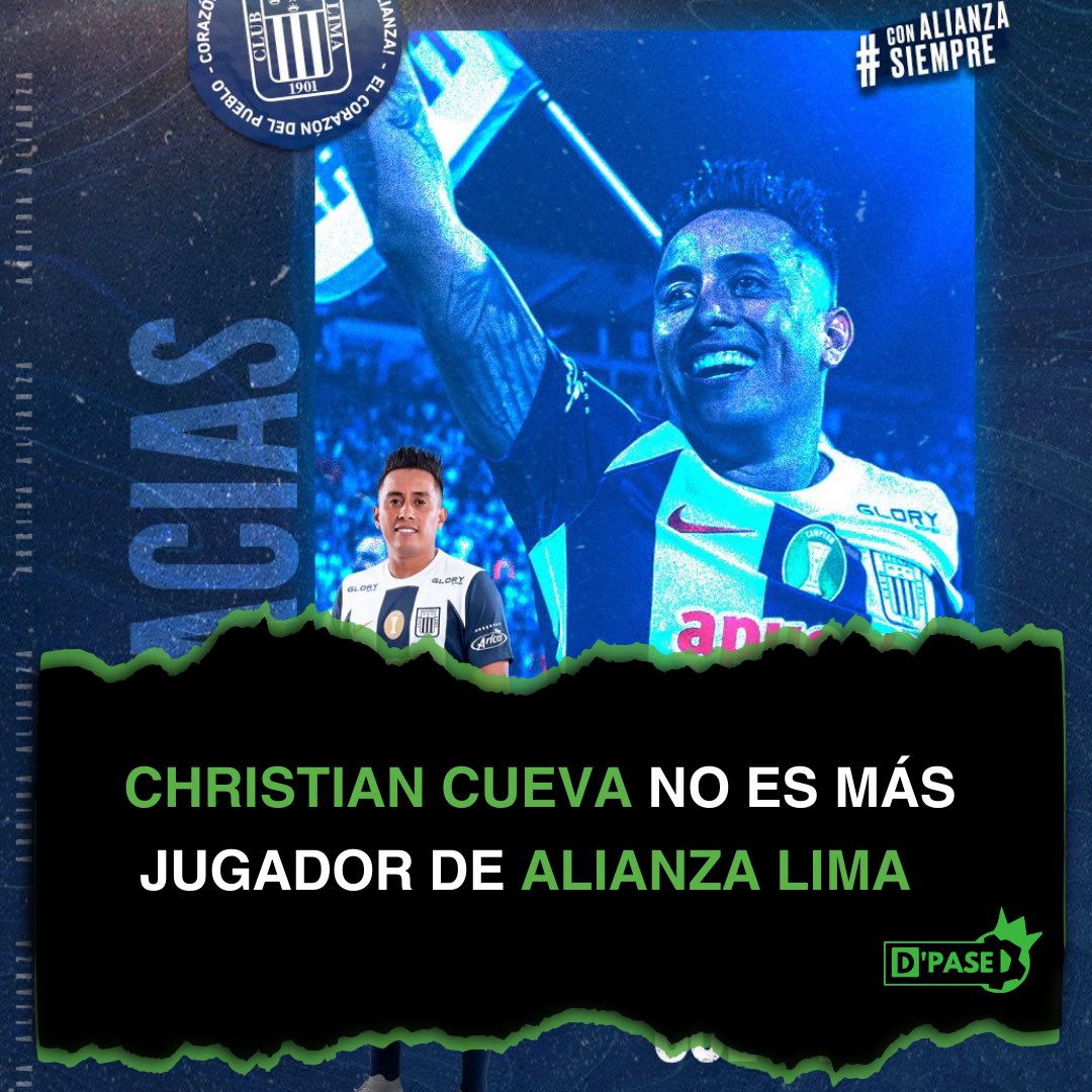 ¡NO VA MÁS! Christian Cueva no es más jugador de Alianza Lima. 📊: 27 partidos jugados 0 goles 1 asistencia #Dpase #alianzalima #fútbolperuano #christiancueva ✍🏻: @ValeriaNoriegaF