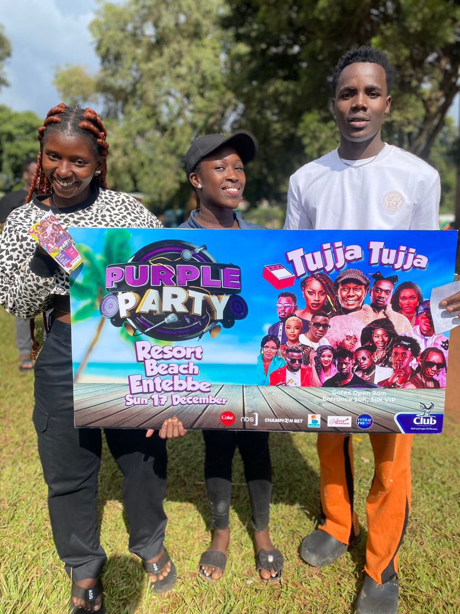 #PurplePartyTour Sun 17 Dec Resort Beach Entebbe let's turn up 🥳