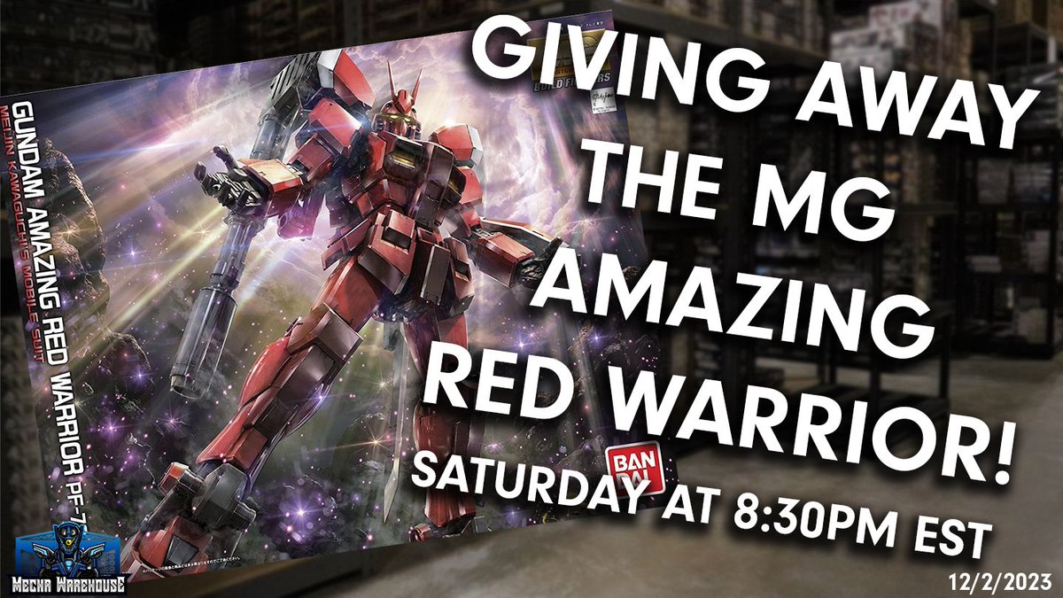 MechaWarehouse's tweet image. Live Stream and Giveaway Tonight at 8:30PM EST! youtube.com/live/6Ta-k0sog…

#MasterGrade #AmazingRedWarrior #MGAmazingRedWarrior #GunplaGiveaway #GunplaShop #MechaWarehouse