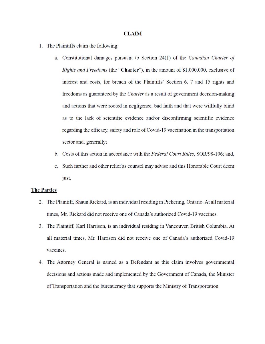ShaunRickard67's tweet image. My friend and co-applicant, @KarlDHarrison and I have filed a second landmark lawsuit against the Federal Government as a 'spin off' of sorts to our Vaccine Travel Mandates case, this time around we are suing for damages.

Our rationale &amp;amp; strategy for doing so, along with a full