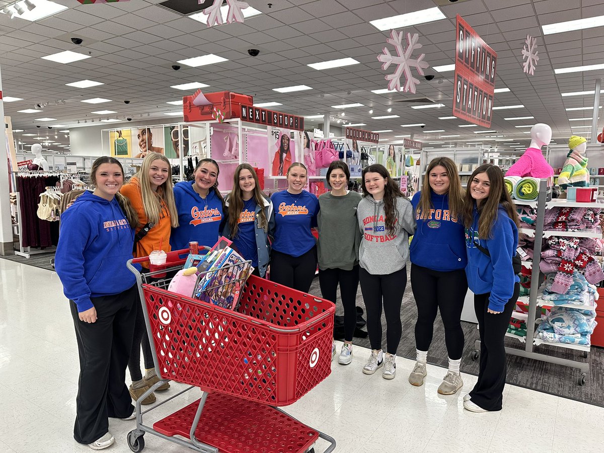 For the 6th year in a row, our team adopted a Riley Children’s Hospital family for the holidays.  The girls went shopping together to pick out gifts and other essentials for the family.  We wrapped up a great day of team bonding with lunch and designing rally hats.  🐊🎄🥎