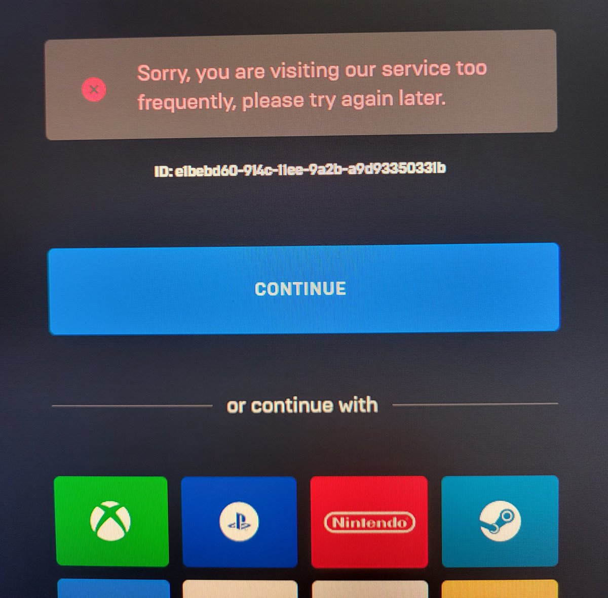 Paulie89_'s tweet photo. @FortniteStatus @kidMRtGames Now it's this, game seems adamant to not let me in. I wait patiently in your multiple queues, then you still deny me the product. It's like the fucking commie government all over again. https://t.co/GsMZaNM1tf