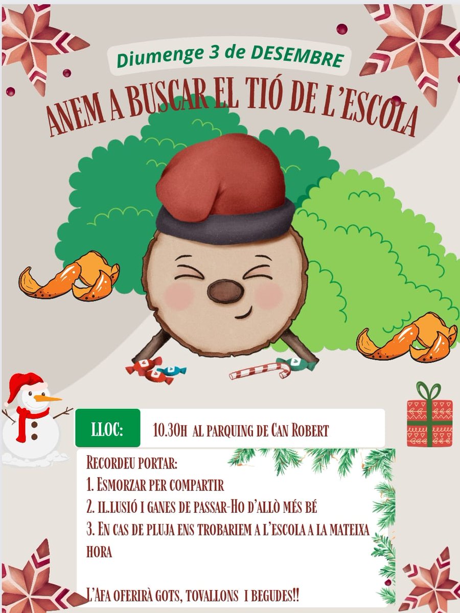 Demà és un dia molt especial!
#Tió 
#AfaLanaspa
#Terrassa