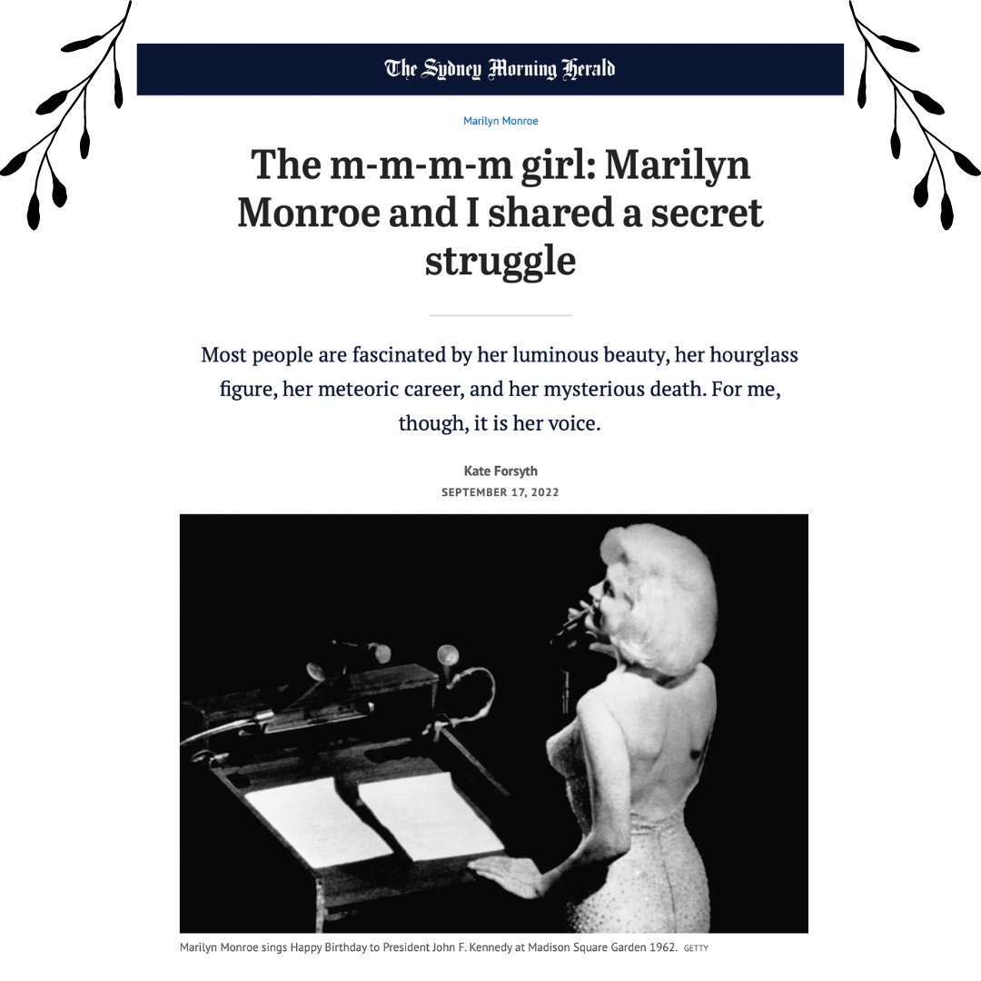 Today is International Day of Persons with Disabilities, and so I thought I would share an article I wrote for The Sydney Morning Herald on the secret struggle that I share with Marilyn Monroe.   READ IT HERE: smh.com.au/culture/movies… #stuttering #peoplewhostutter #disabilities