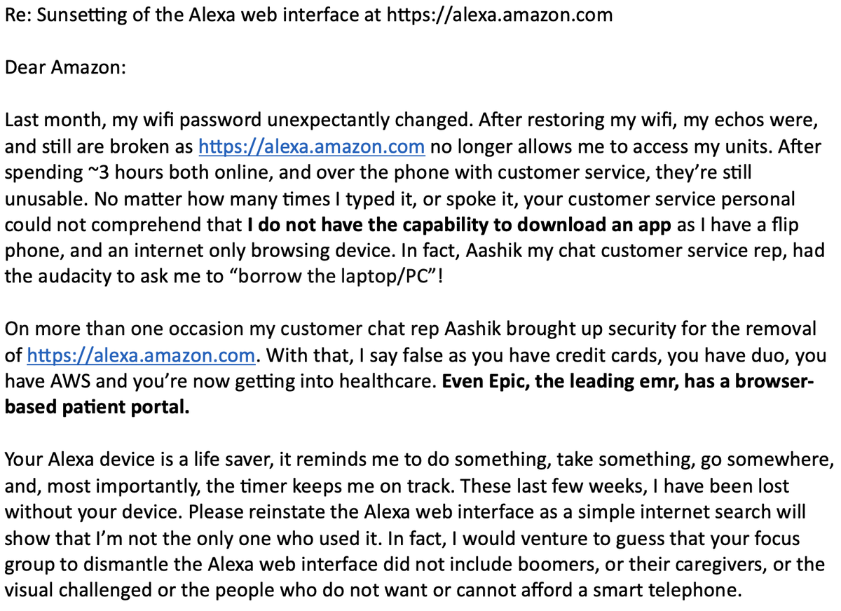 rtsinc1's tweet photo. @amazon #Alexa, you seem to have deleted your web interface.  Please put it back as you are #Amazon!! #AlexaWebInterface 🆘  😿 https://t.co/i4wWwZkGsb