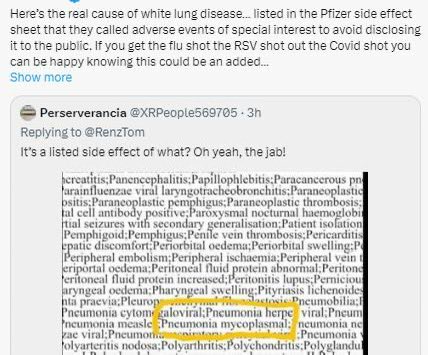 jathorpmfm's tweet photo. I agree ☝️ with Tom Renz JD & also Dr Peter McCullough MD MPH. White lung could be a variant mycoplasma and appears to be resistant to the macrolides but appears to be susceptible to tetracyclines & floroquinolones.  But this is multifactorial in origin resulting in a large part due to 5 billion people being given a deadly bioweapon poison masquerading as a vaccine that has resulted in global “herd” vaccine induced acquired immune deficiency.