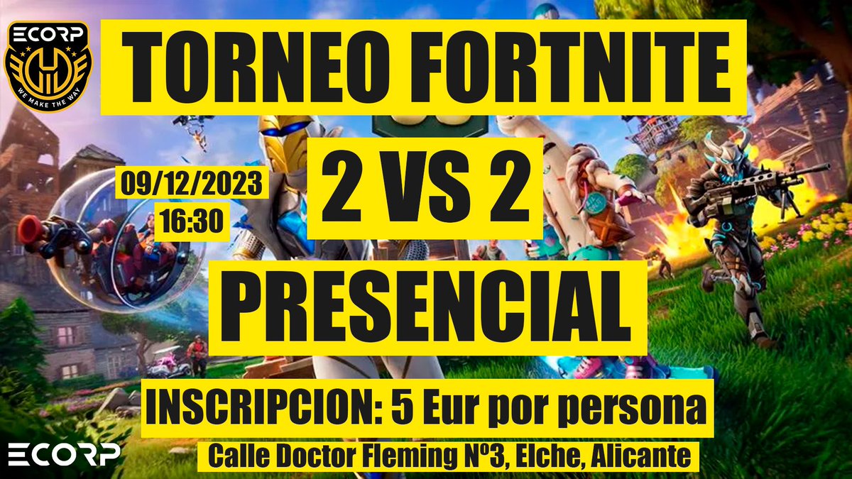 🕵🏻AGENTES NUEVA MISIÓN🕵🏻.                                                 Torneo de fortnite 2VS2 Box figth presencial con inscripción de 5 euros por participante .El torneo será el día 9 de diciembre a las 4:30 de la tarde : forms.gle/T3dmaWC399cJXg…