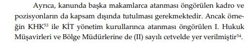 AYM 399 s. KHK ile yönetim kuruluna tanınan atama yetkisinin CBK ile daraltılamayacağına hükmetti.
(AYM, E.2018/120, K.2023/171, 11/10/2023, § 21-23)

Üst kademe yöneticilerin atanma usulüne ilişkin çalışmamda bu konuya da değinmiştim.
dergipark.org.tr/en/download/ar…