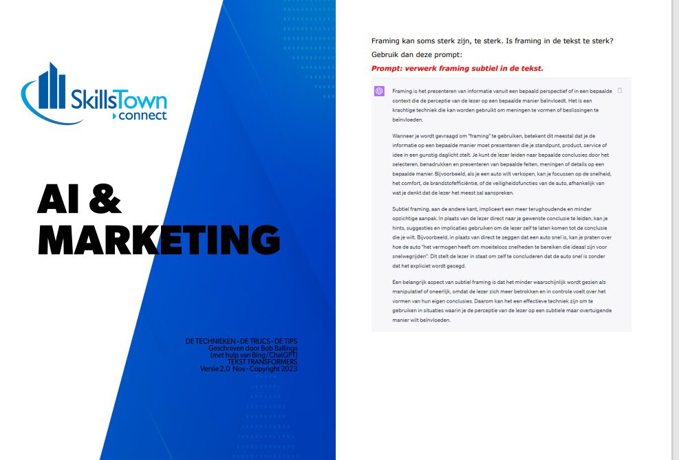 Talentmanagen's tweet photo. In samenwerking met één van onze ChatGPT trainers, Bob Ballings, hebben wij een waanzinnig gratis e-book samengesteld (ruim 𝟮𝟰𝟬 𝗽𝗮𝗴𝗶𝗻𝗮'𝘀) 'Ai &amp; Marketing met ChatGPT. Technieken, trucs en tips'.

Gratis downloaden:

https://t.co/lUwOT0t195 https://t.co/HPYEGQzYNG