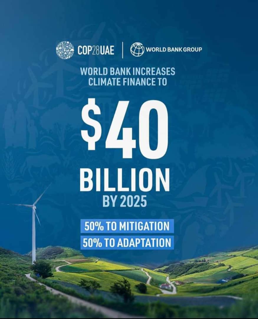 The World Bank has announced a significant boost in climate finance, aiming to increase it to a staggering $40 billion by the year 2025. This commitment underscores the urgency of addressing climate change and supporting sustainable development worldwide. #ClimateFinance