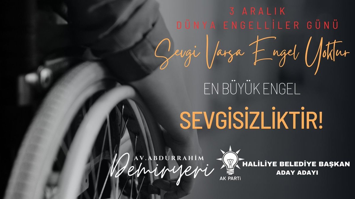 Sevgi Varsa Engel Yoktur
En Büyük Engel Sevgisizliktir.

#Haliliye #şanlıurfa #EngelleriBeraberAşıyoruz #3AralıkDünyaEngellilerGünü #engelsizyaşam