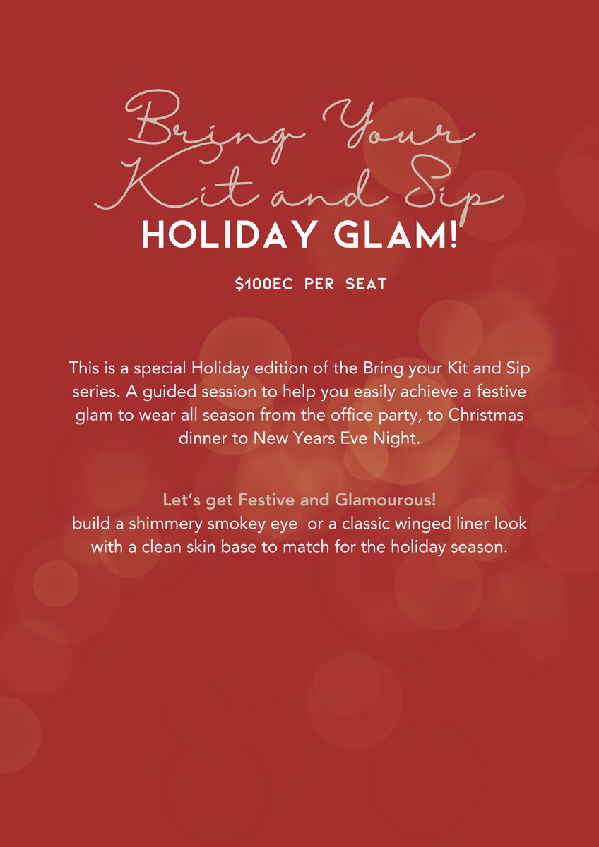 AuraJaeAura1's tweet photo. Holiday Glam Bring your Kit and Sip classes anyone? https://t.co/tRD0mqiu74