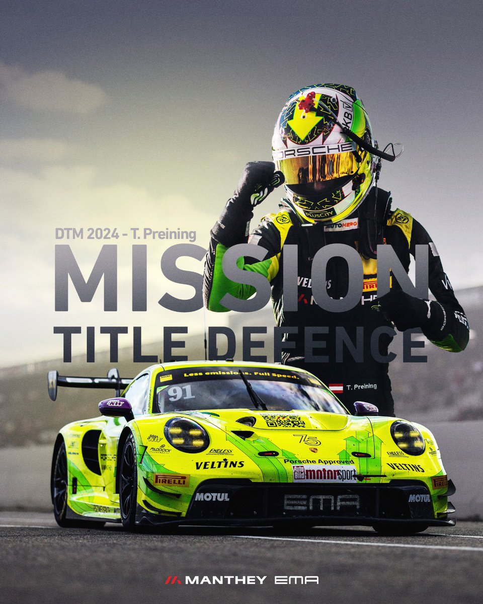 Mission #DTM title defence for #MantheyEMA and <a href="/ThomasPreining1/">Thomas Preining</a>! 🏆🙌🏼
Manthey EMA will return to the <a href="/DTM/">DTM</a> in 2024 with this year's Drivers' Champion and pilot of car No 91. More details on the team's involvement in the DTM including a full driver line-up will follow shortly 📰