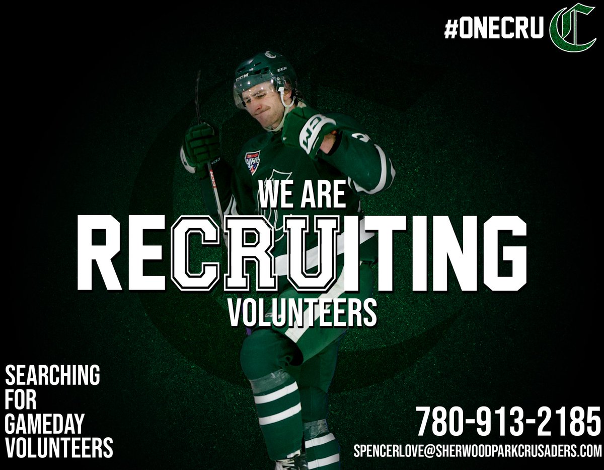 SPcrusaders's tweet image. We want YOU!!⚔️

If you or someone you know is interested in getting some volunteer hours, come join us for Crusaders home games! 

Contact Spencer Love at spencerlove@sherwoodparkcrusaders.com or at 780-913-2185!

#OneCru #AJHL