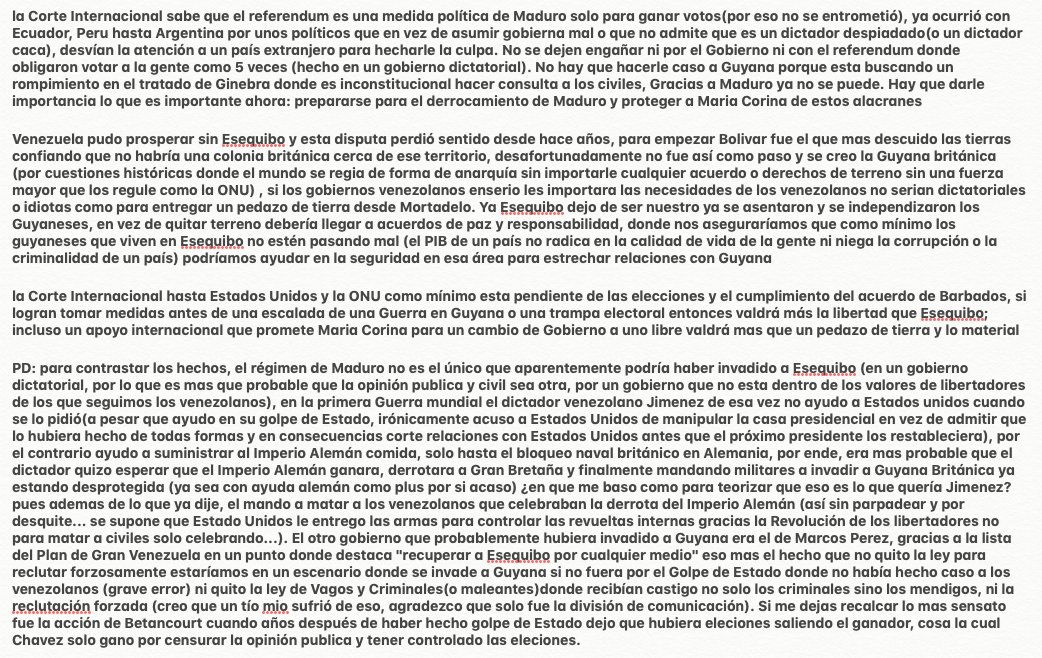Leftbehind_moon's tweet photo. Compartan el video y estas imágenes a la mayor cantidad venezolanos posibles para que sepan lo incompatible que es el referéndum con la constitución(+ lo perjudicial que es en esta disputa para Venezuela) no voten mañana y la disputa no llegue a peor

#Vnzladebeevitarreferendum3D https://t.co/0MeMg0Z1no