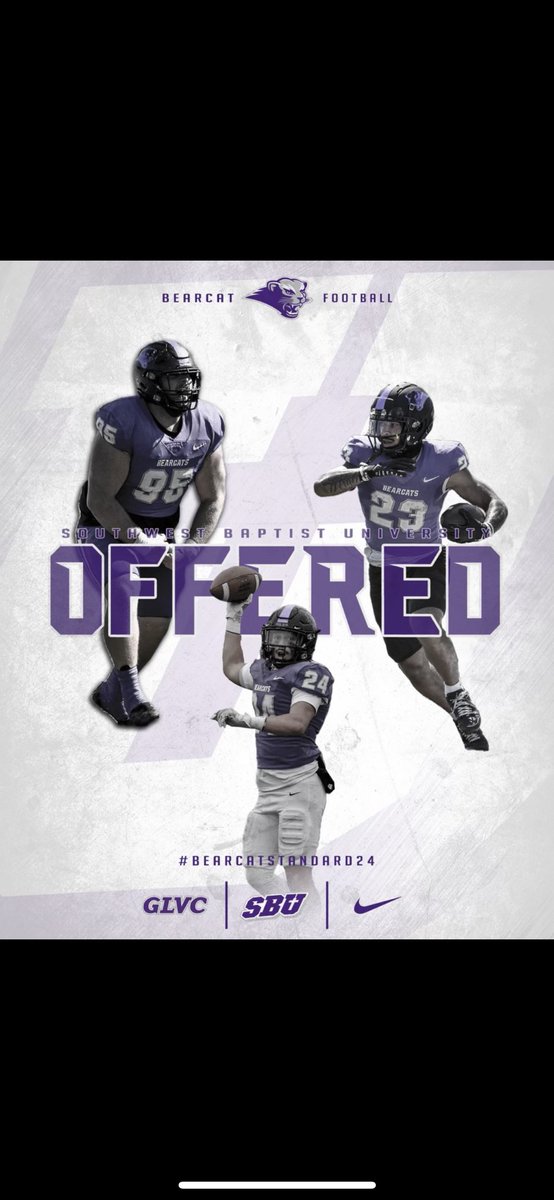 After a great talk with @CoachM_Dunn I’m blessed to receive my first division 2 from southwest baptist university! Thank you for believing in me! @GrindHardKC @CoachJanes @Pooch1212 @EMP1RE7v7 @TopSpeedLLC @CoachCash_DBs