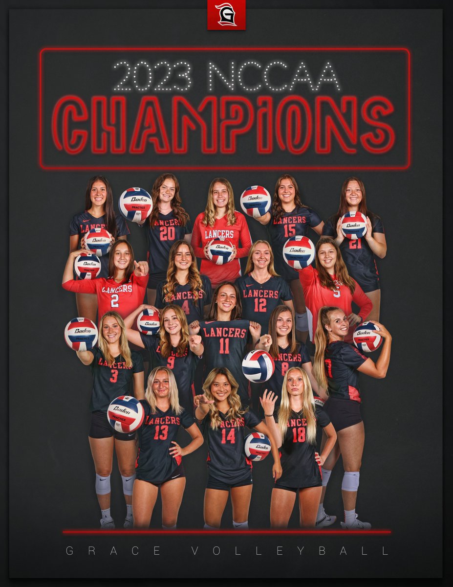 GraceLancers's tweet photo. 💪🚨 GCVB = NATIONAL CHAMPIONS!! 🏆💍

@GCVB_Lancers claim the 2023 NCCAA national championship, beating MACU for the crown!

#LancerUp #MakeHimKnown #RingSzn https://t.co/lAAWy26f8o