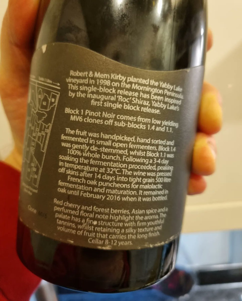 Only around 3000 bottles of this stunning 2015 <a href="/YabbyLake/">Tom Carson</a> single block pinot were made. I am privileged to have had one of them. Absolute belter. Wow! 🔥 #wine #winelover #winelovers