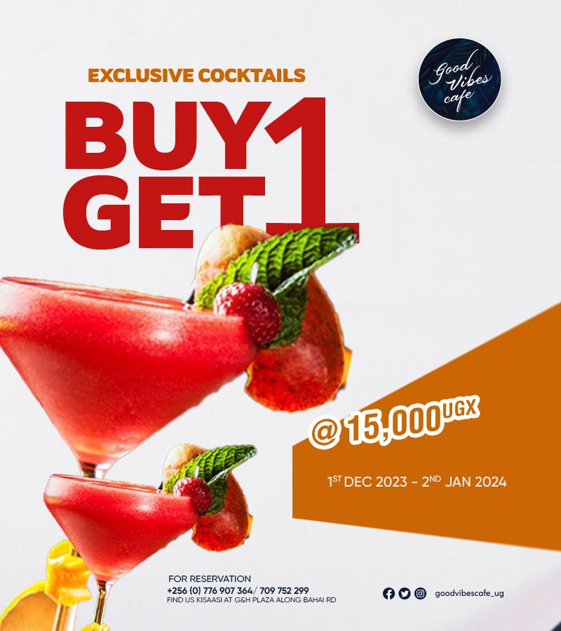 The holiday season is here, come with your friends make those groups and win exciting gifts as u get free cocktails #Goodvibes