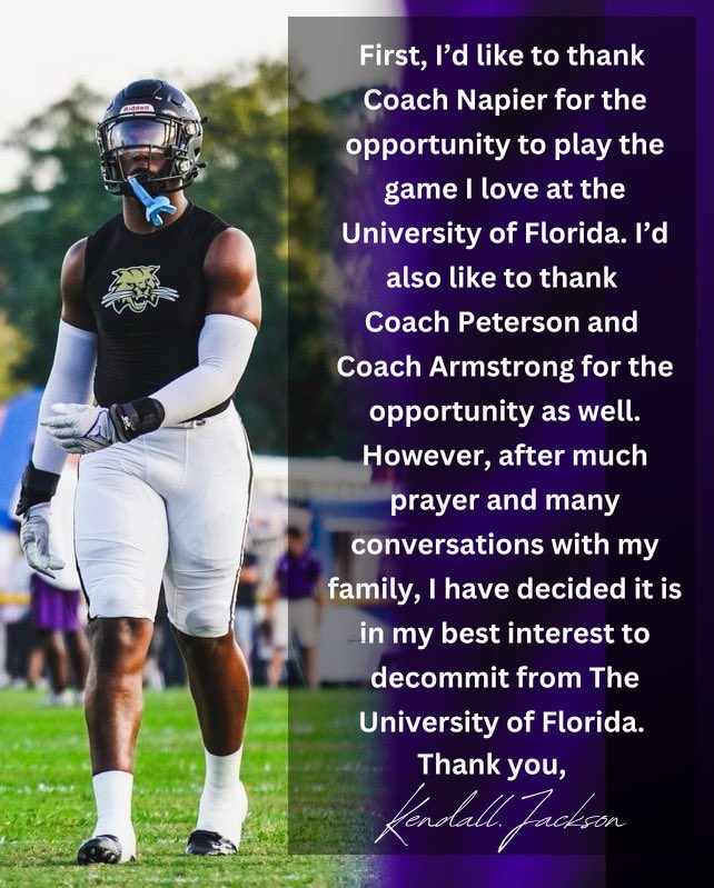T2yHurricane's tweet photo. 🚨🚨 decommit and recommit all in one day at the university of Florida.. could this have anything to do with the new staff shake up #gators #gatorstwitter https://t.co/NukfagM6sC
