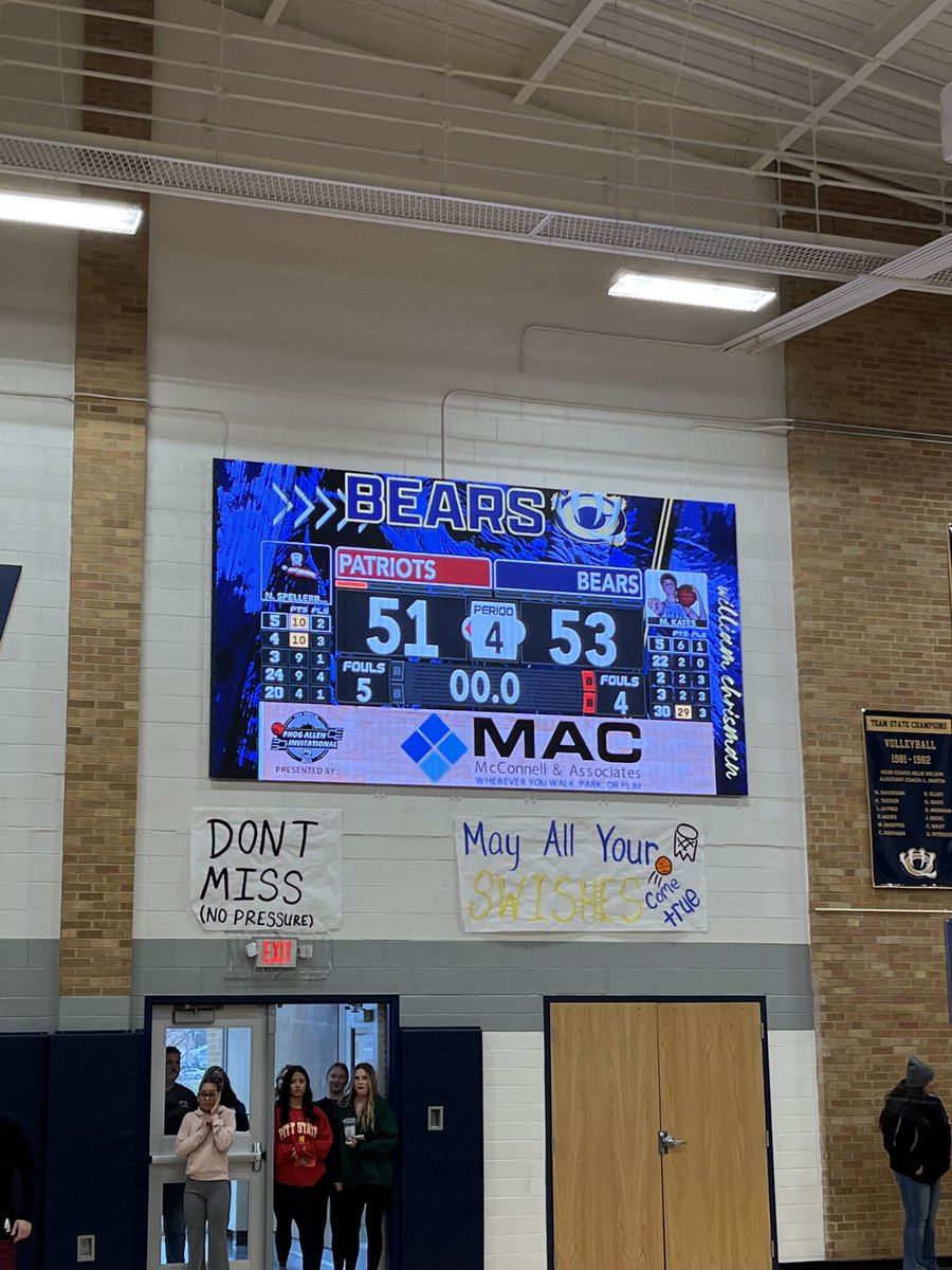 Great game for 3rd at the Phog. Congrats to both teams for a great tourney.  William Chrisman with the 53-51 victory.